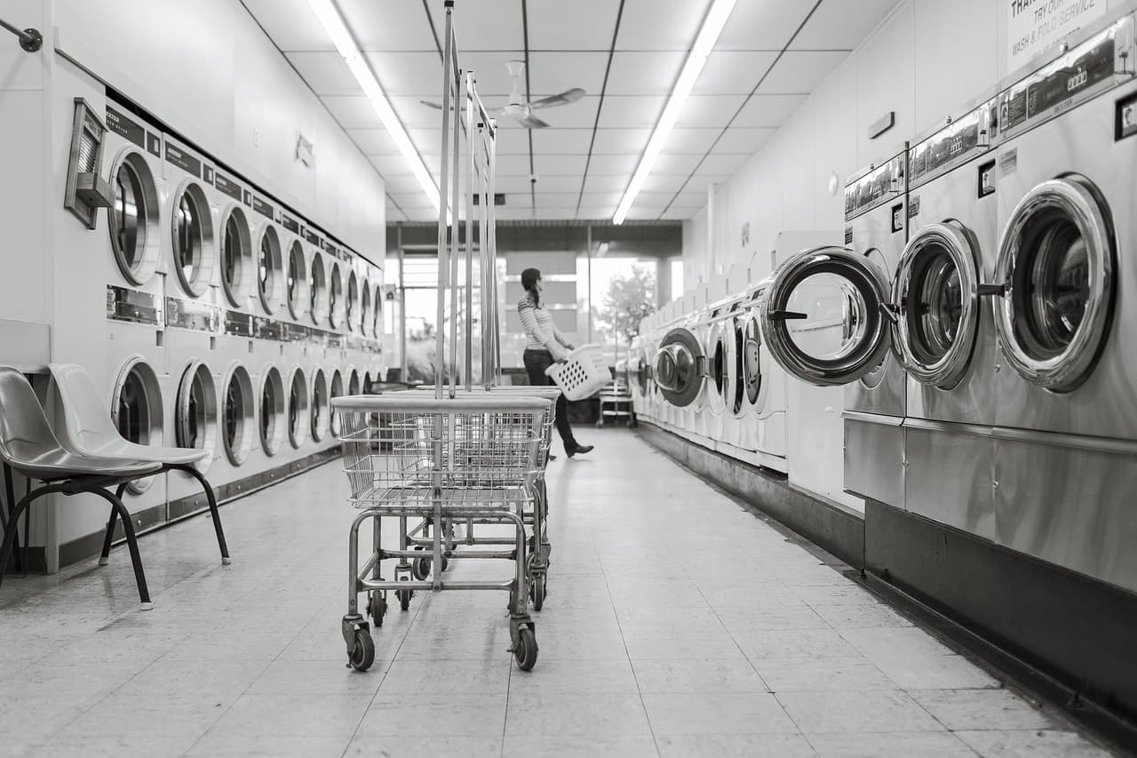 laundry saloon, laundry, person, washing machines, clean, wash, housework, washer, clothes, domestic, laundromat, dryers, carts, baskets, laundry, laundry, laundry, laundry, laundry, laundromat