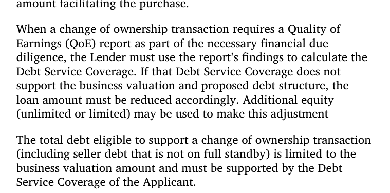 SOP 50 10 8.1: if QoE coverage does not support the structure, the loan amount must be reduced
